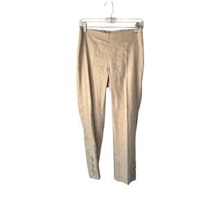 J. Jill Linen Stretch Tan Lagenlook Coastal Grandma Basic Cropped Pants Size XSP
